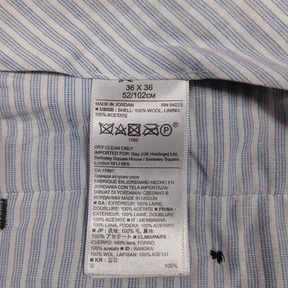Banana Republic‎ Men's Wool Dress Pants 36x36 Gray Modern Slim Fit